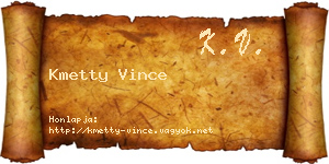 Kmetty Vince névjegykártya